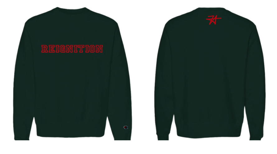 REIGNITION Sweatshirt - Dark Green w/ Red Logo