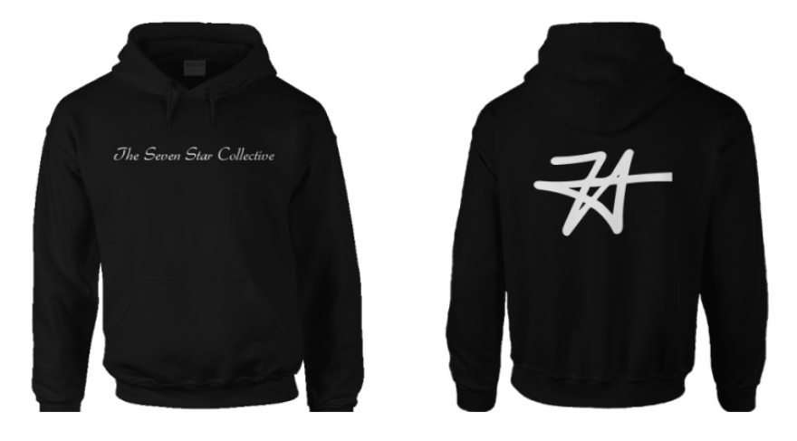 Seven Star Collective Hoodie - Black w/ White Logo – The Seven Star Store