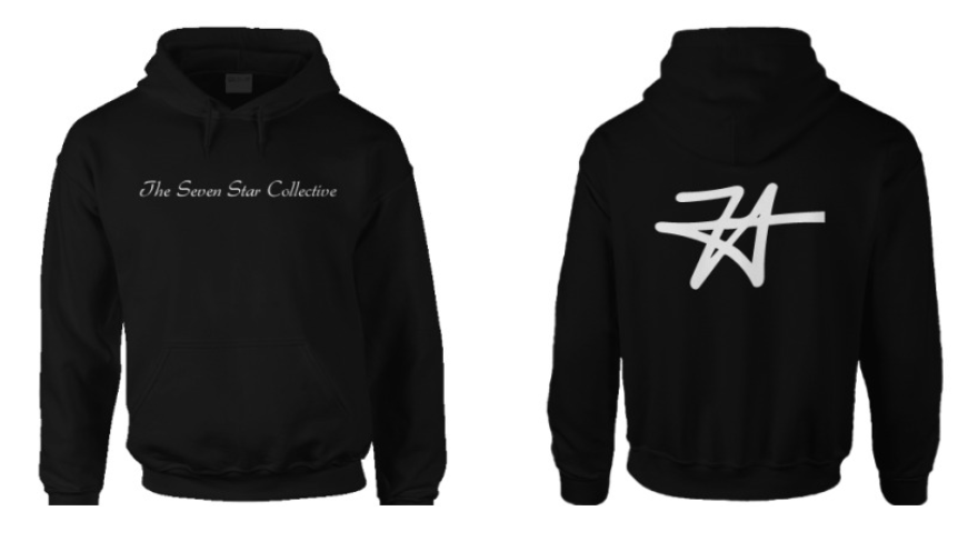 Seven Star Collective Hoodie - Black w/ White Logo